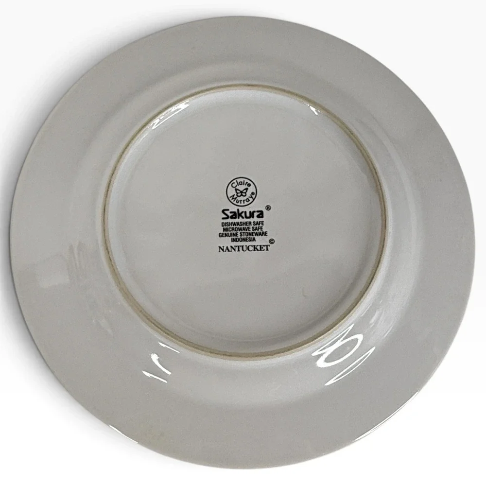 4 Sakura Salad Plates Nantucket Stoneware Claire Murray Complete Set 8.25